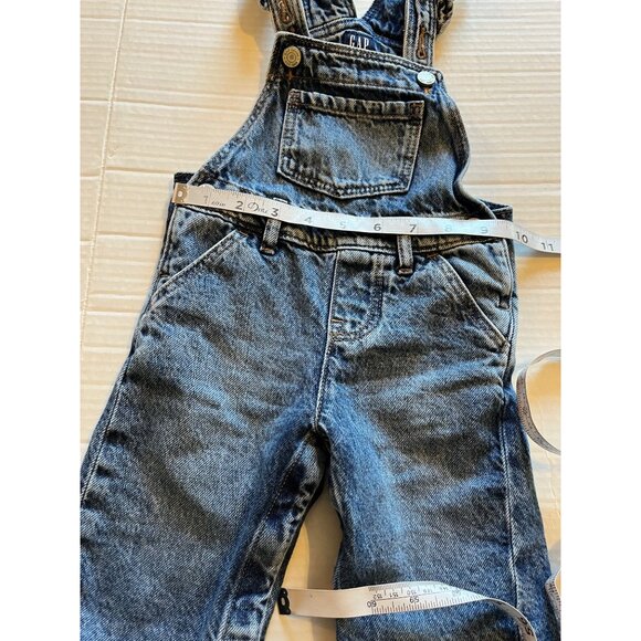Baby Denim Overalls 6-12 M Gap - Medium Wash Adjustable Straps Snaps & Pockets - Picture 9 of 11